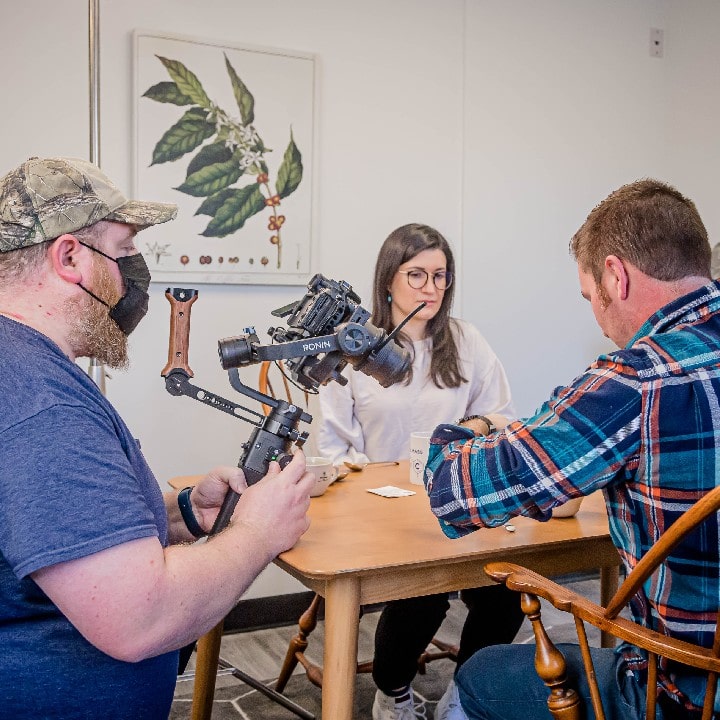 Video production of local coffee company testing out their products