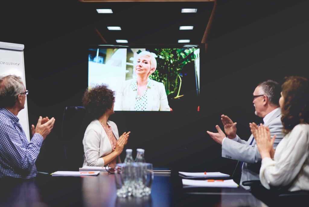 people clapping at a video consultation video production