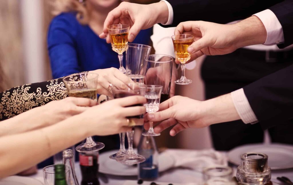 people toasting at a live event video production