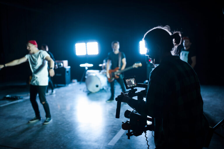 music Video production Boston MA and man film a music video