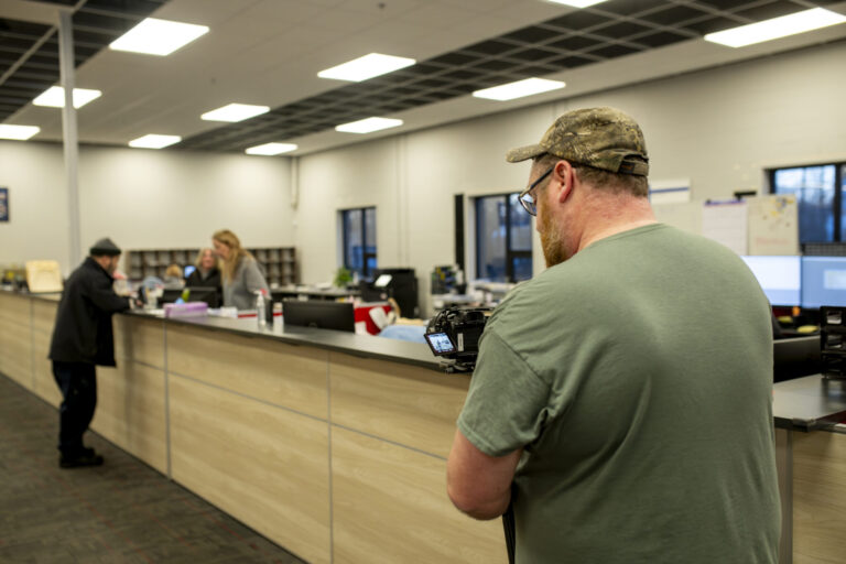 Mike Gentile LiFi Media Video Production Boston MA films content for a client in an office setting